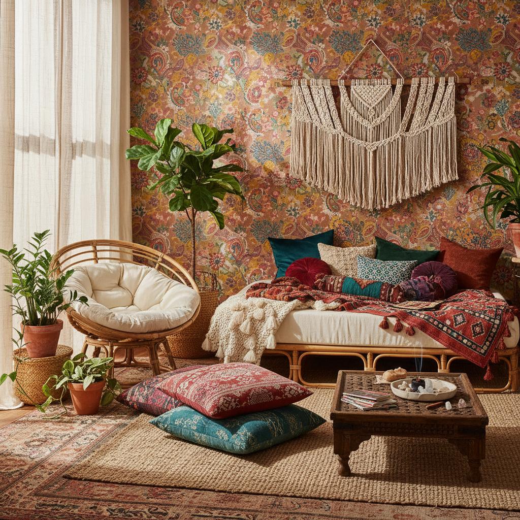 Boho Wallpaper Ideas: Free-Spirited Patterns for Bohemian Interiors (2026)