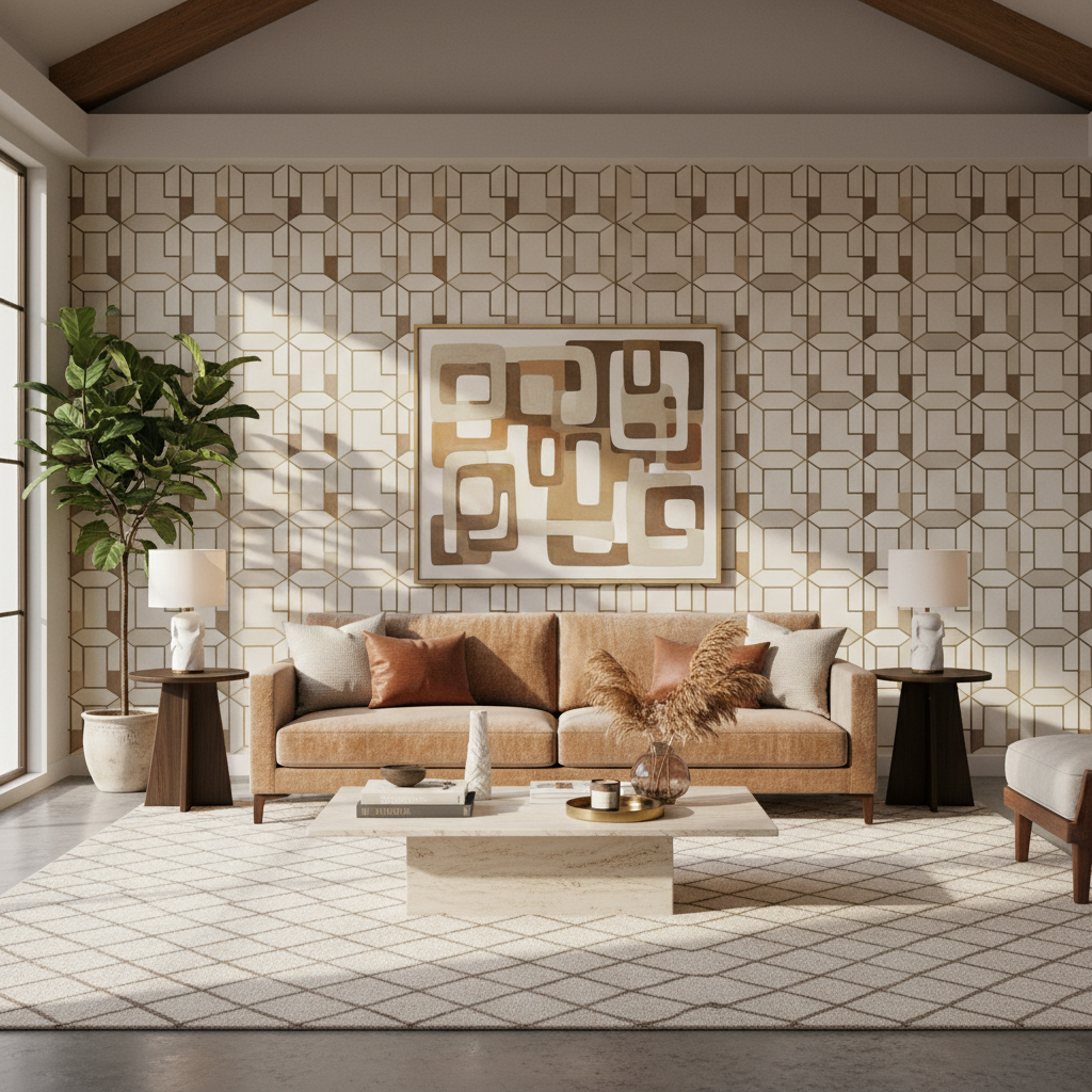 Geometric Living Room Wallpaper Ideas (2026 Guide)