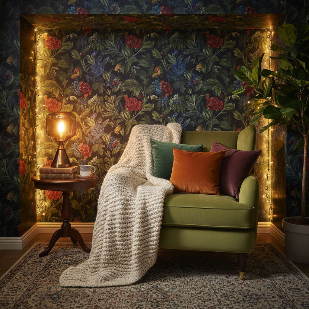 How to Use Wallpaper to Create a Reading Nook