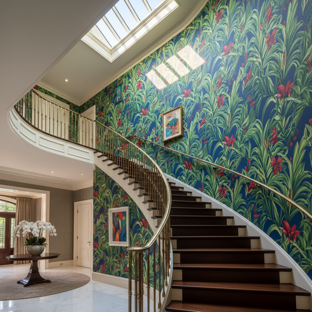 How to Use Wallpaper to Create a Statement Staircase