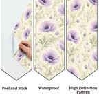 Lavender Poppy Watercolour Peel and Stick Wallpaper