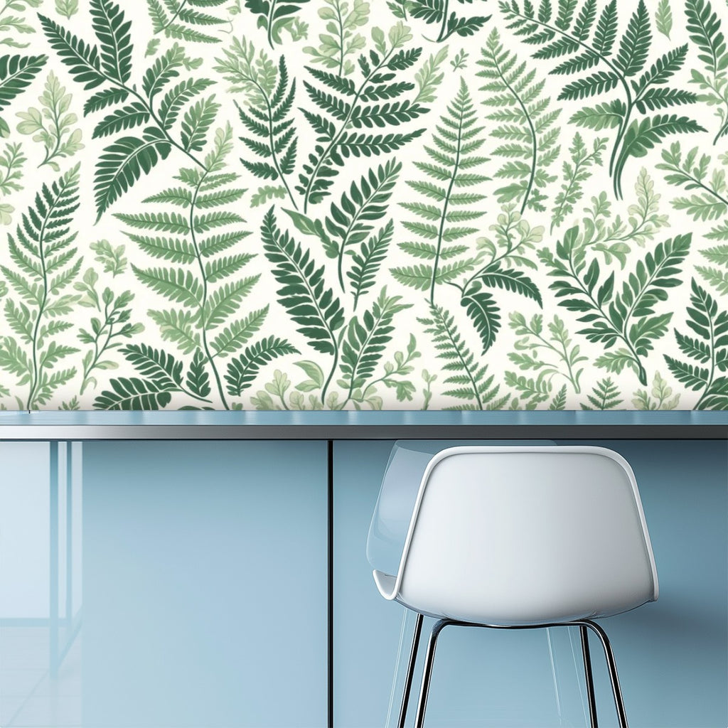 Watercolor Fern Peel and Stick Wallpaper