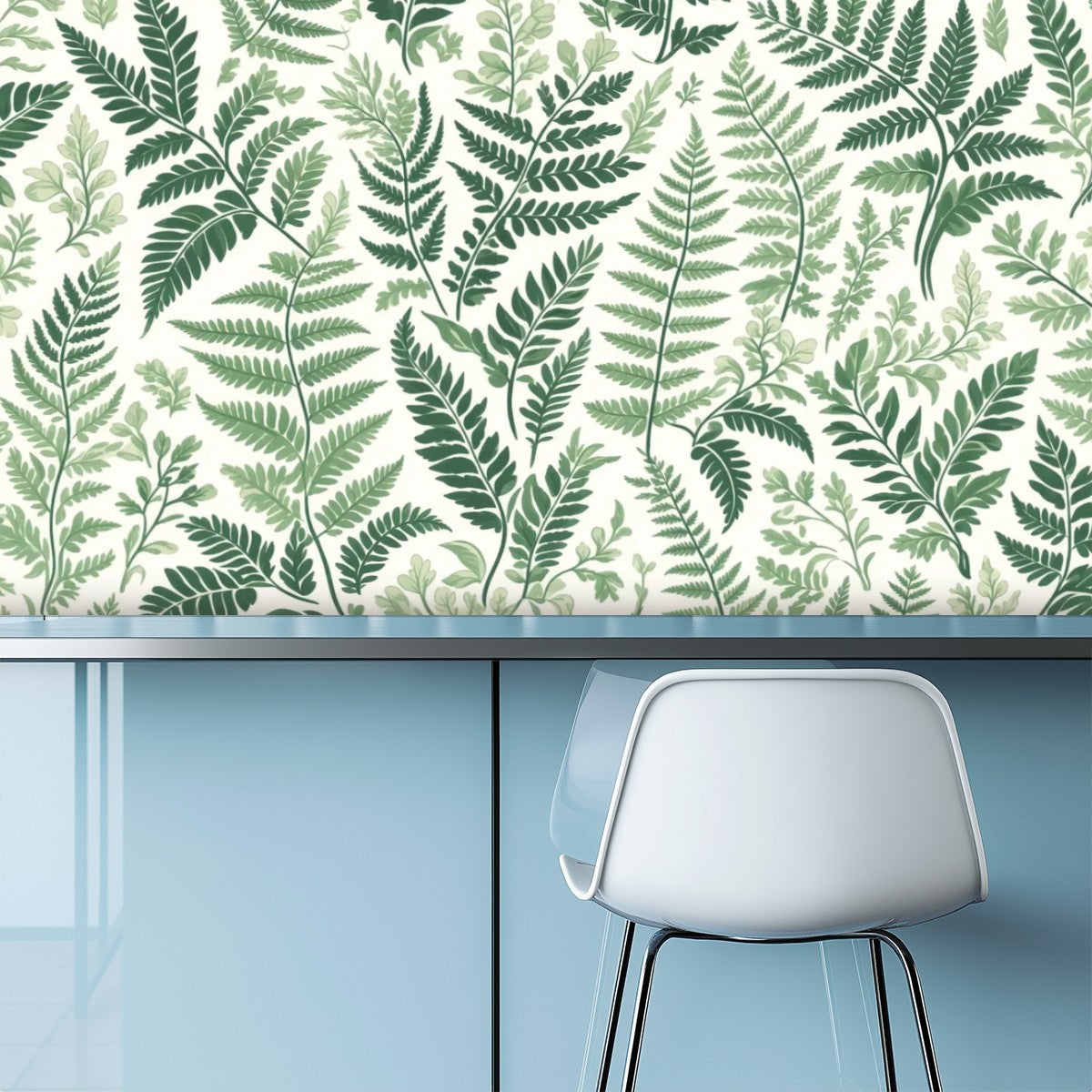 Watercolor Fern Peel and Stick Wallpaper
