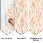 Boho Pampas and Lavender Peel and Stick Wallpaper