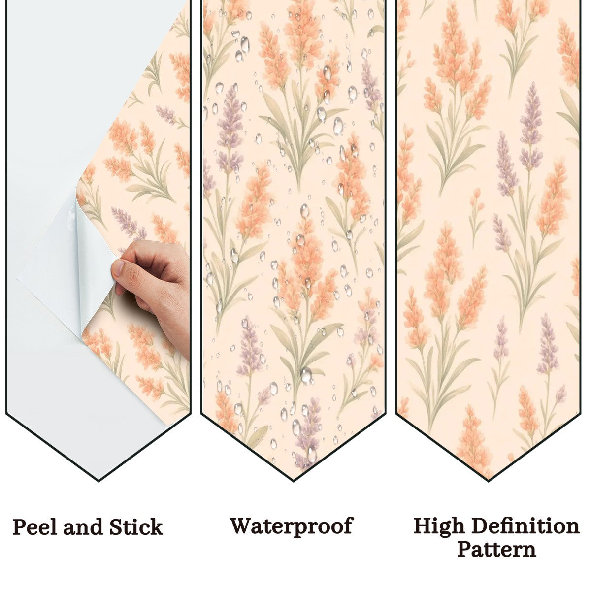 Boho Pampas and Lavender Peel and Stick Wallpaper
