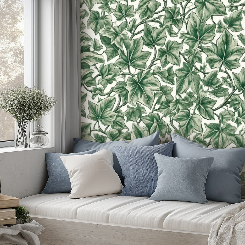 Botanical Leaf Toile Peel and Stick Wallpaper