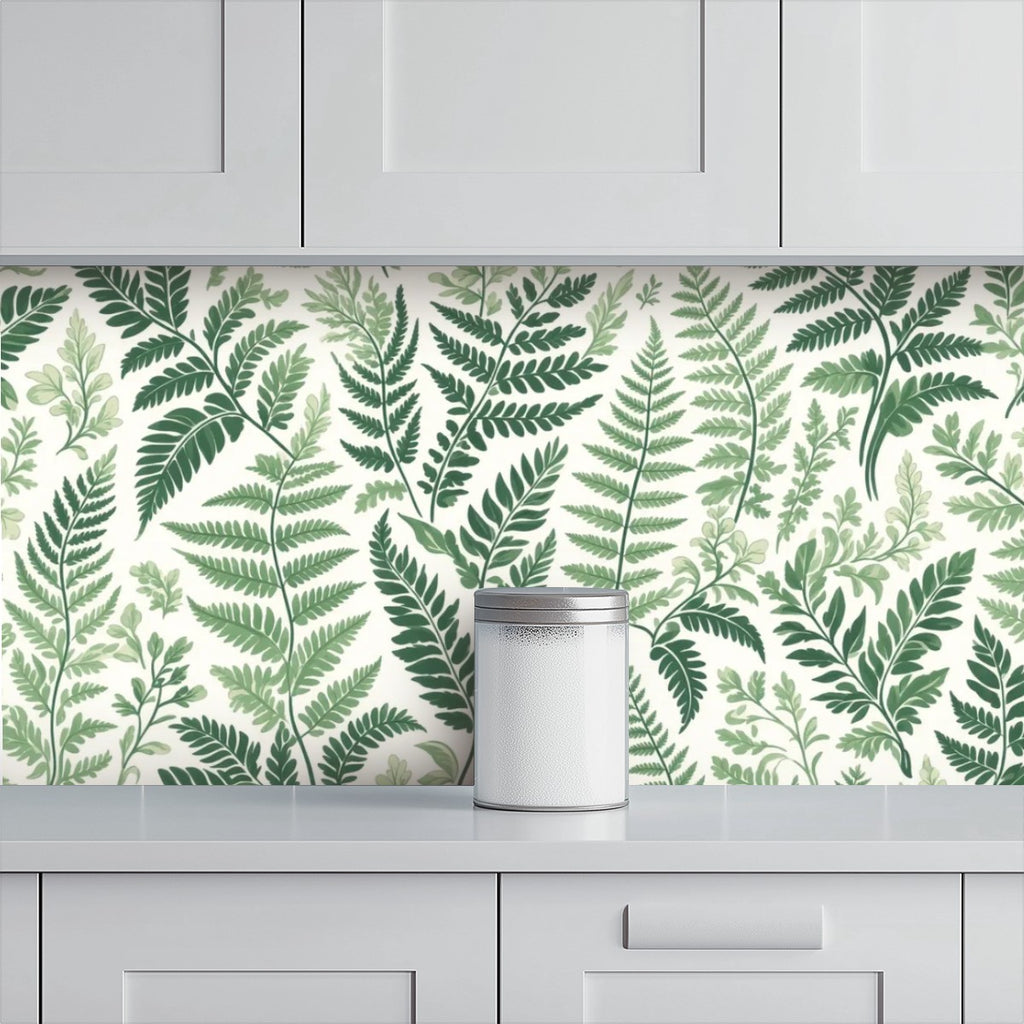 Watercolor Fern Peel and Stick Wallpaper