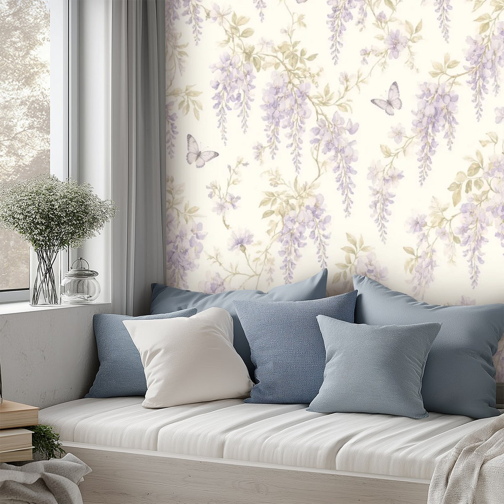Butterfly Garden Peel and Stick Wallpaper – Whimsical Nursery & Girls Room