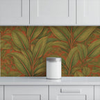 Olive Tropical Leaf Peel and Stick Wallpaper