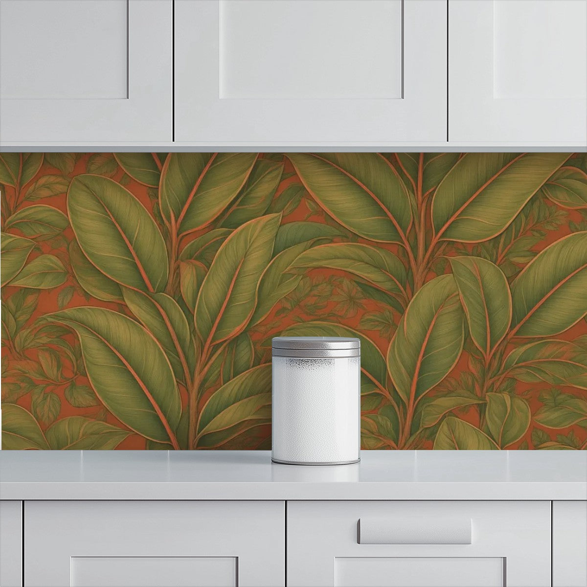 Olive Tropical Leaf Peel and Stick Wallpaper