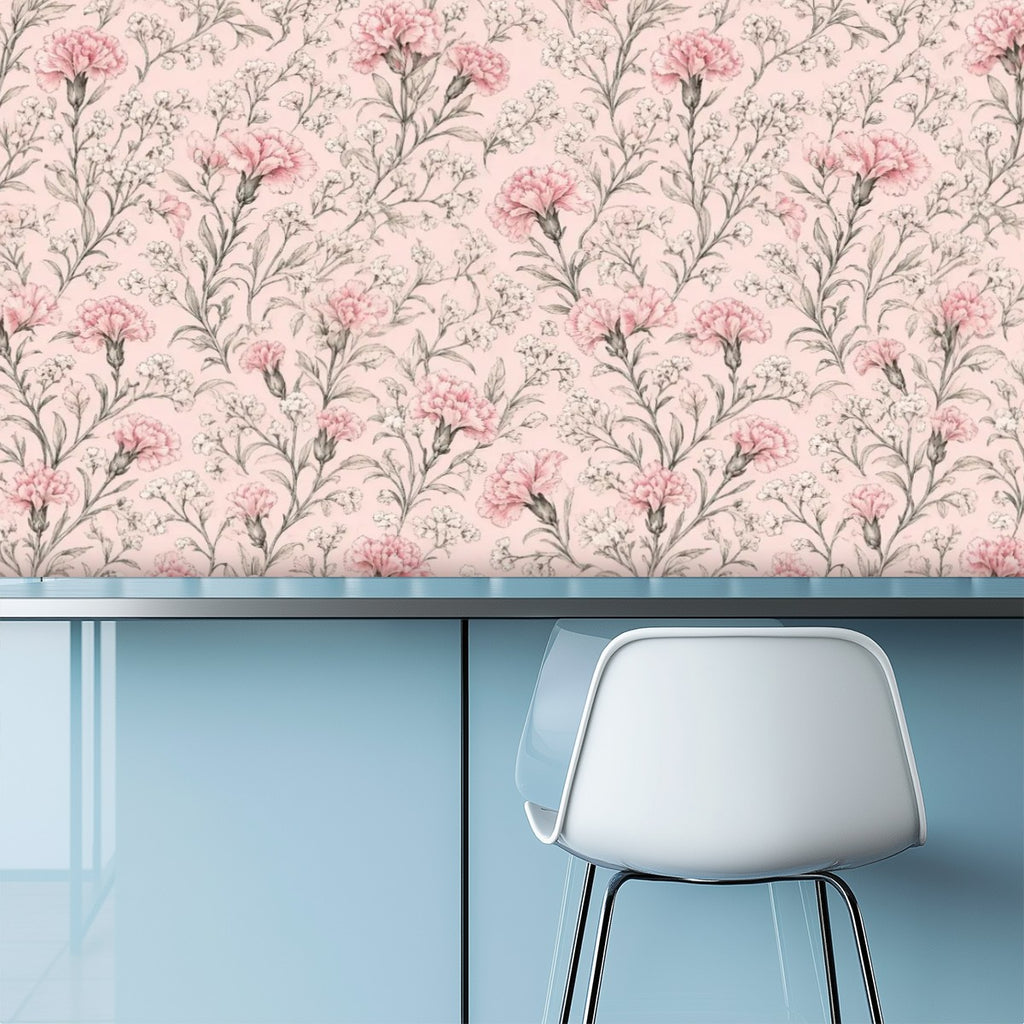 Blush Magnolia Branch Peel and Stick Wallpaper