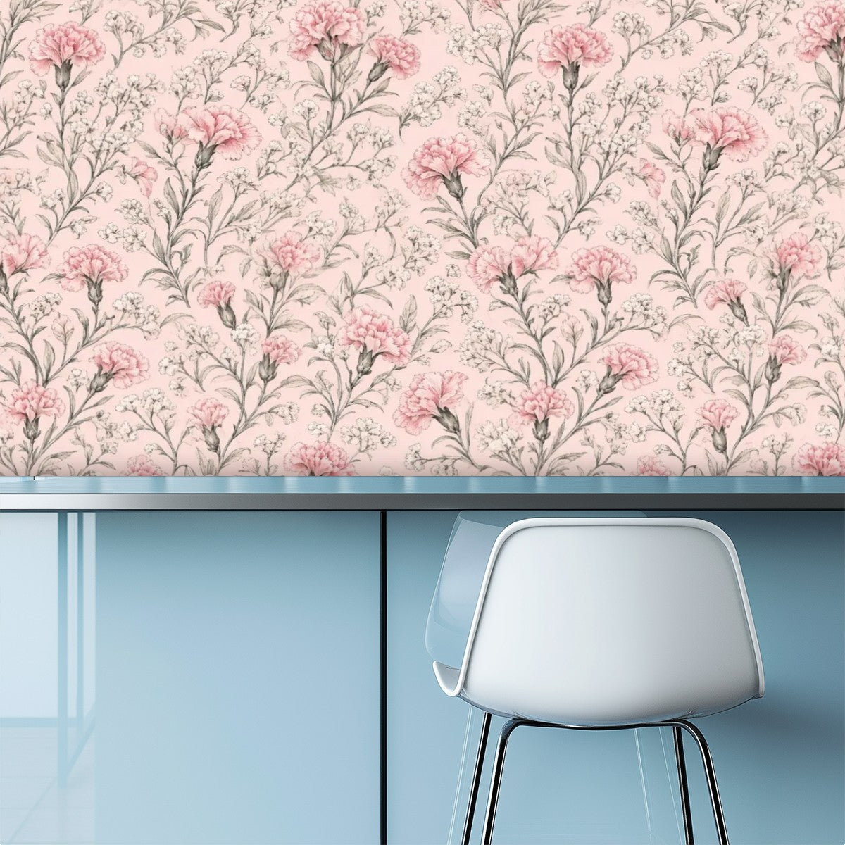 Blush Magnolia Branch Peel and Stick Wallpaper