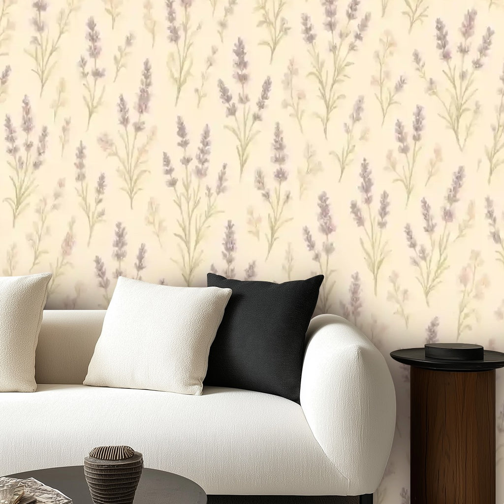 Lavender Floral Peel and Stick Wallpaper