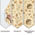Hedgehog Woodland Peel and Stick Wallpaper – Sweet Autumn Nature & Charming Nursery Decor