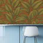 Olive Tropical Leaf Peel and Stick Wallpaper