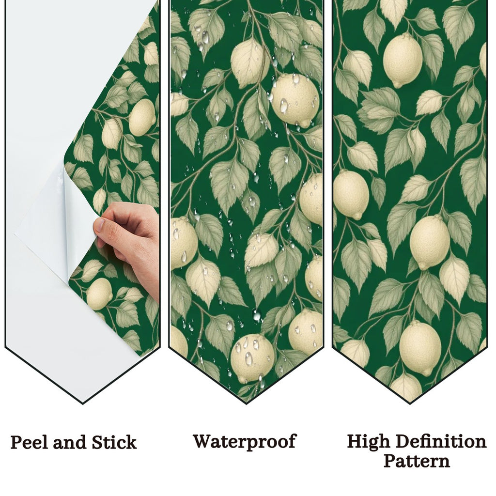 Lemon Botanical Peel and Stick Wallpaper