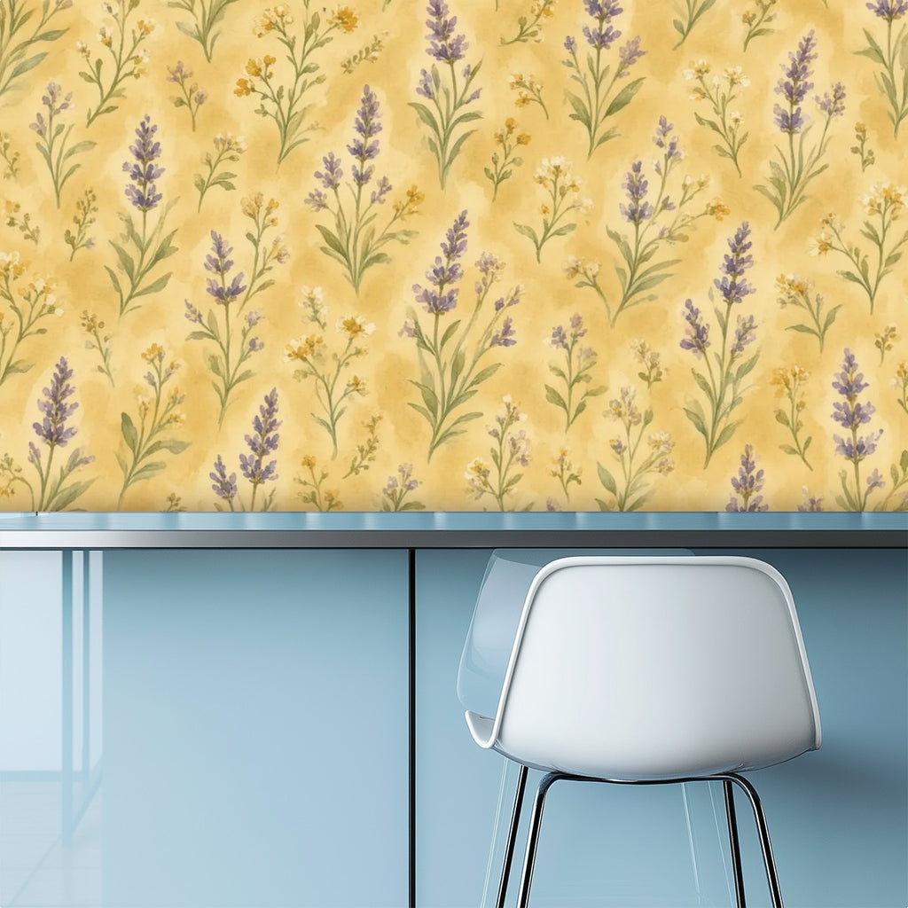 Lavender Botanical Peel and Stick Wallpaper