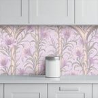 Lavender Art Nouveau Floral Peel and Stick Wallpaper