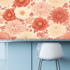 Terracotta Paper Flower Peel and Stick Wallpaper