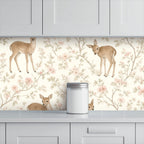 Woodland Deer & Fawn Peel and Stick Wallpaper – Nature Nursery & Neutral Decor