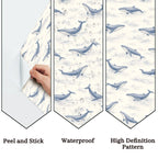 Whale Song Peel and Stick Wallpaper – Ocean Nursery & Coastal Kids Room