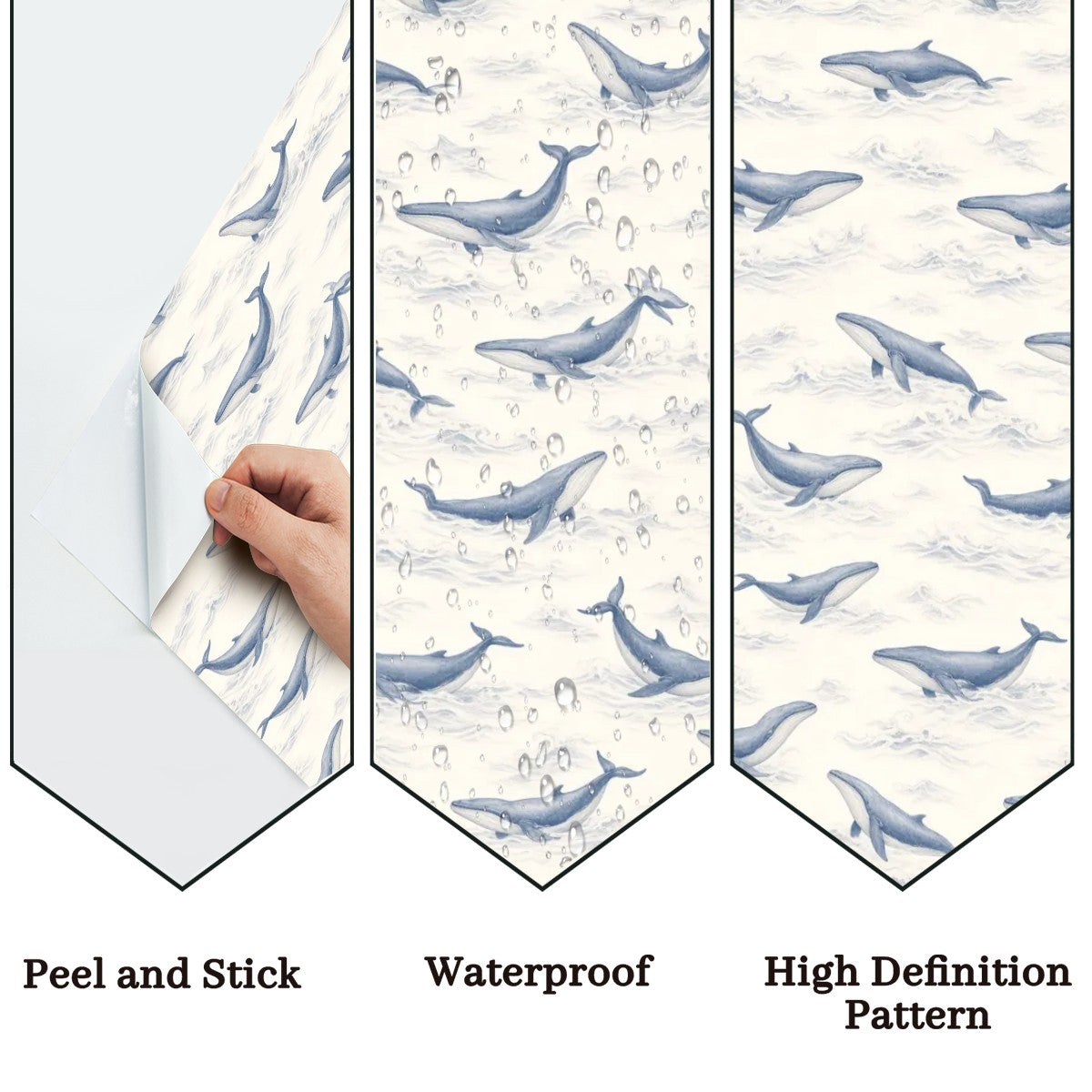 Whale Song Peel and Stick Wallpaper – Ocean Nursery & Coastal Kids Room