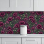 Dark Burgundy Peony Peel and Stick Wallpaper