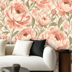 Blush Peony Garden Peel and Stick Wallpaper