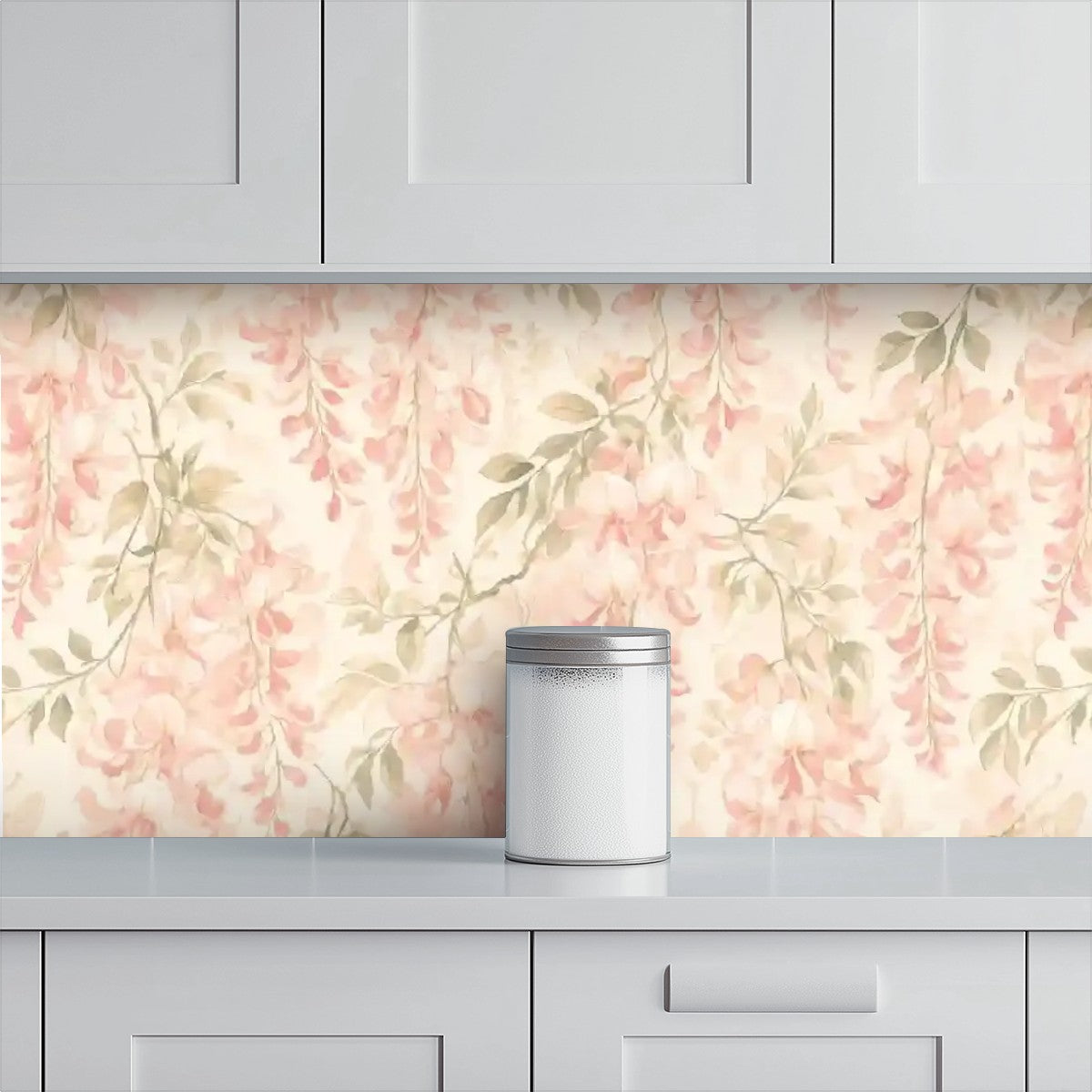 Blush Pink Trailing Botanical Peel and Stick Wallpaper