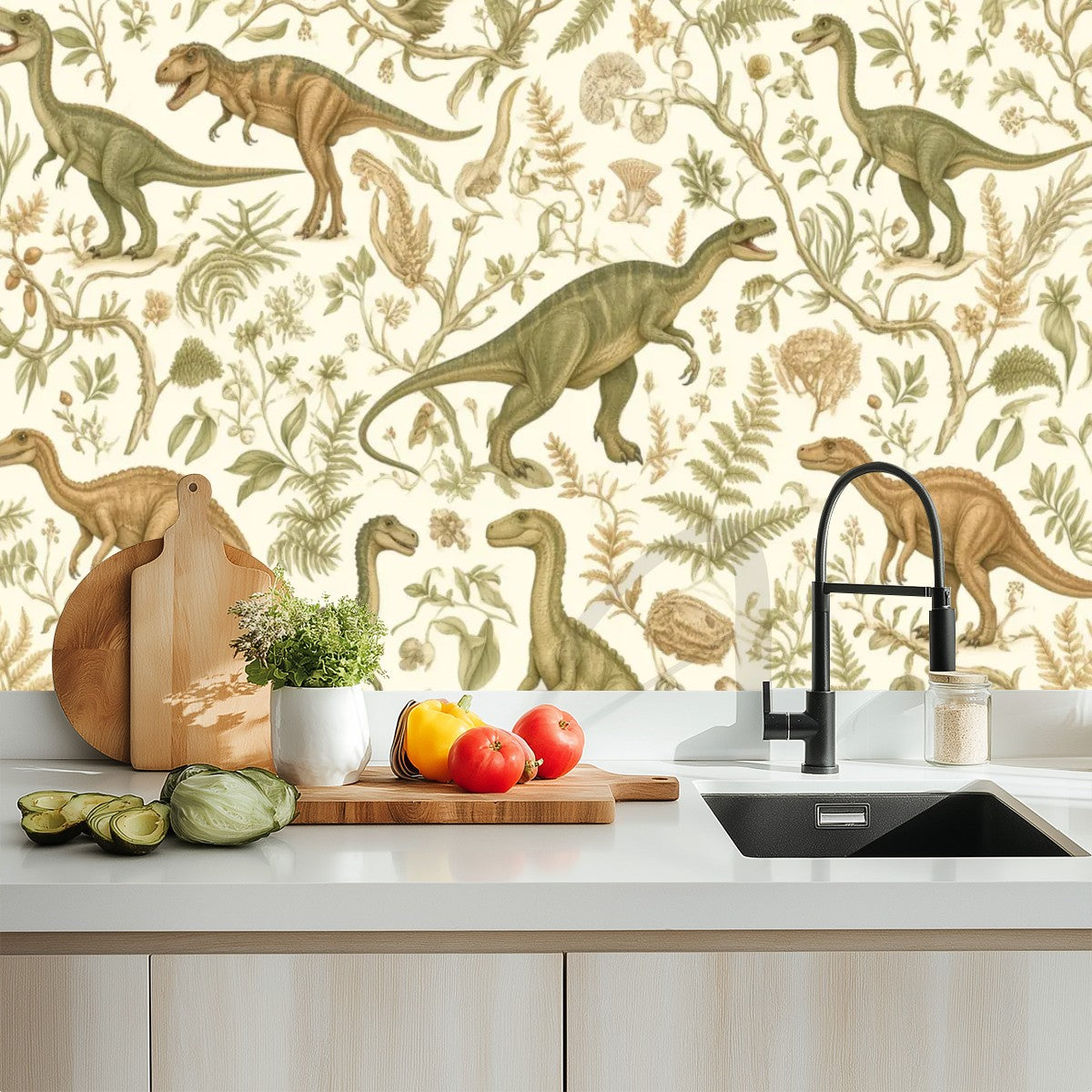 Dinosaur Garden Peel and Stick Wallpaper – Nursery & Kids Room