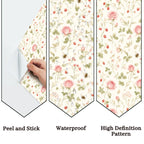 Pink Rose Garden Peel and Stick Wallpaper – Floral Nursery & Cottagecore Kids Room
