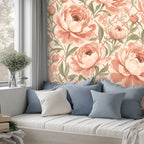 Blush Peony Garden Peel and Stick Wallpaper