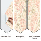Blush Pink Trailing Botanical Peel and Stick Wallpaper