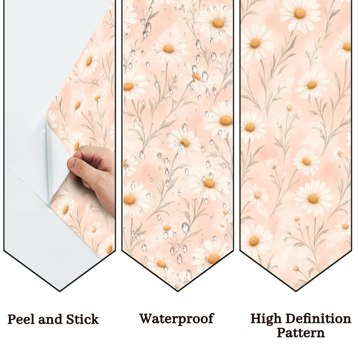 Blush Daisy Scatter Peel and Stick Wallpaper