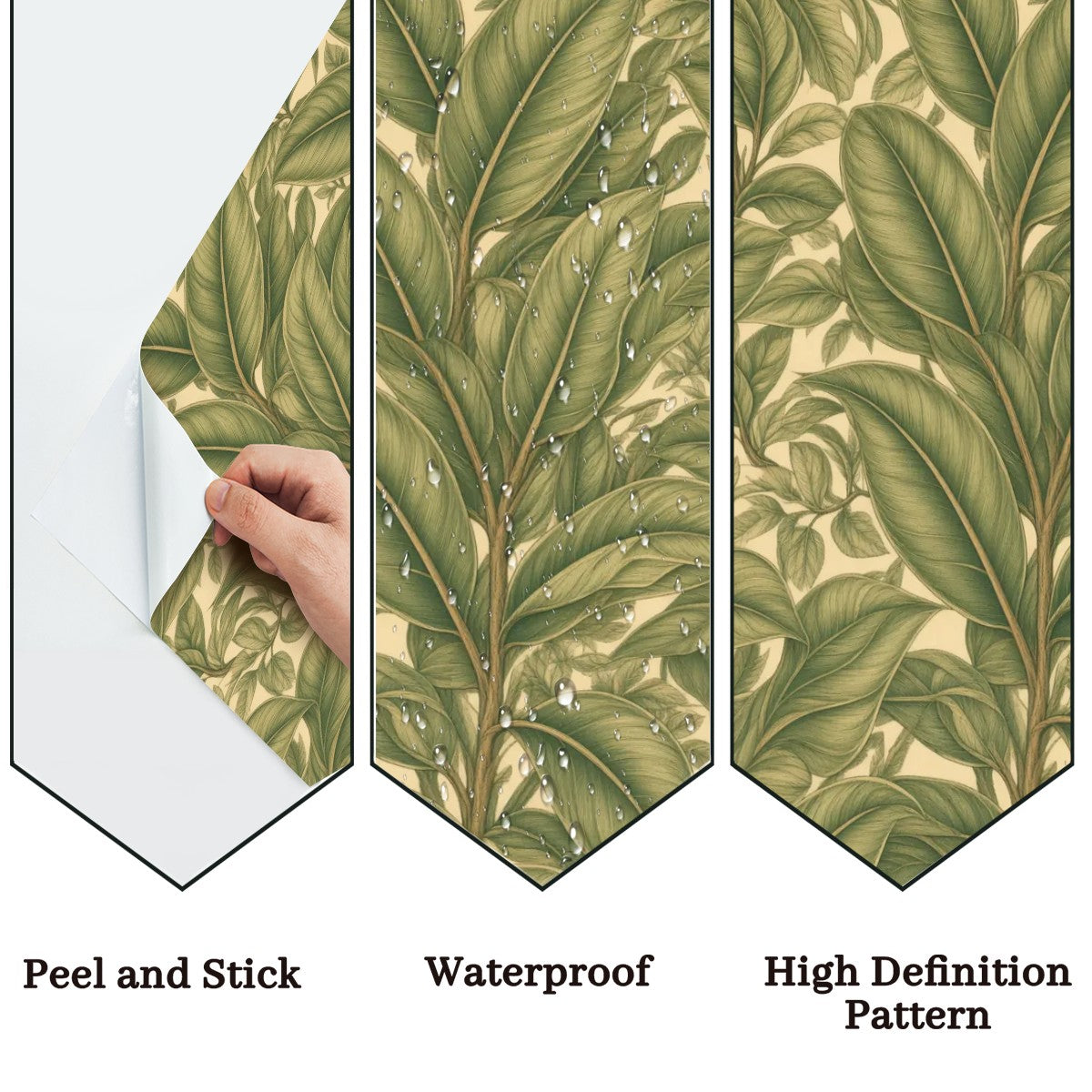 Sage Palm Leaf Peel and Stick Wallpaper
