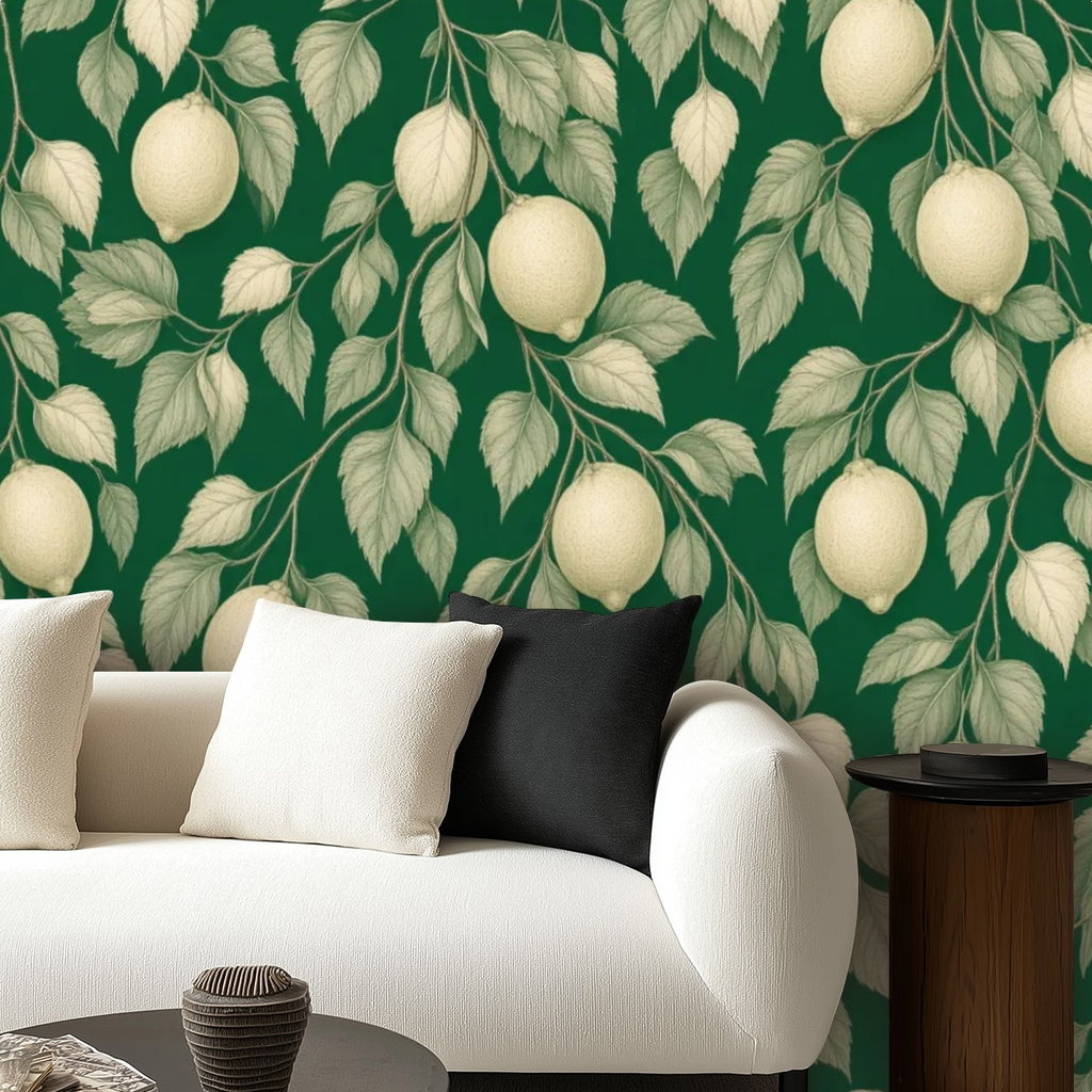 Lemon Botanical Peel and Stick Wallpaper