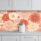 Terracotta Paper Flower Peel and Stick Wallpaper