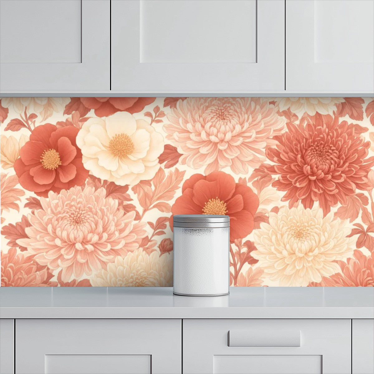 Terracotta Paper Flower Peel and Stick Wallpaper