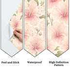 Blush Hibiscus Peel and Stick Wallpaper
