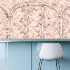 Pink Rose Trellis Peel and Stick Wallpaper