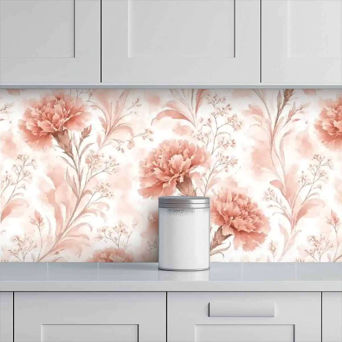 Pink Carnation Floral Peel and Stick Wallpaper – Removable & Waterproof
