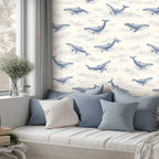 Whale Song Peel and Stick Wallpaper – Ocean Nursery & Coastal Kids Room
