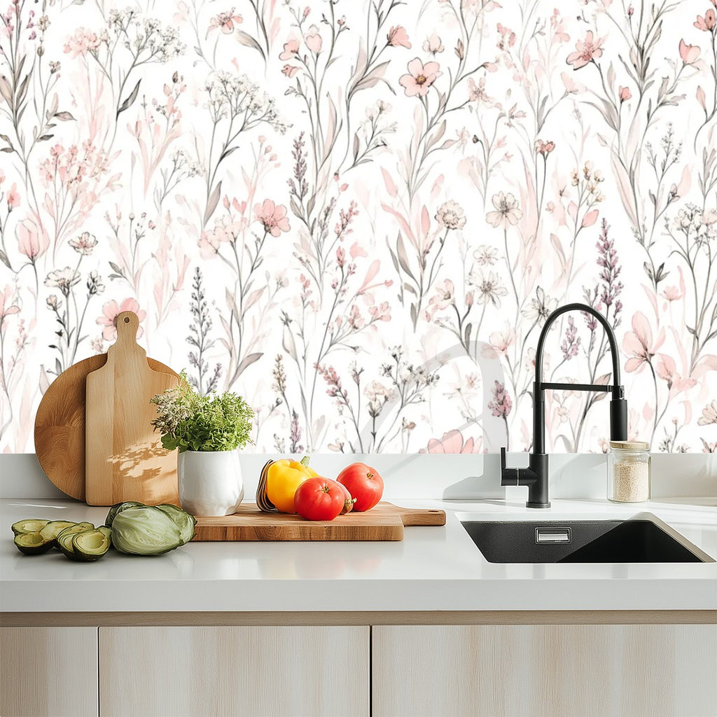Whisper White Wildflower Peel and Stick Wallpaper