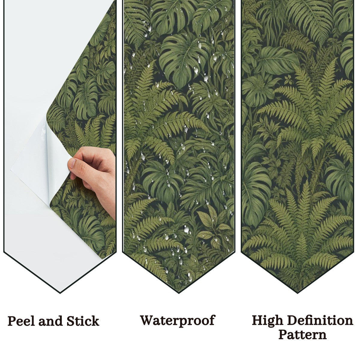 Dark Fern Jungle Peel and Stick Wallpaper