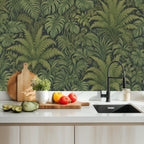 Dark Fern Jungle Peel and Stick Wallpaper