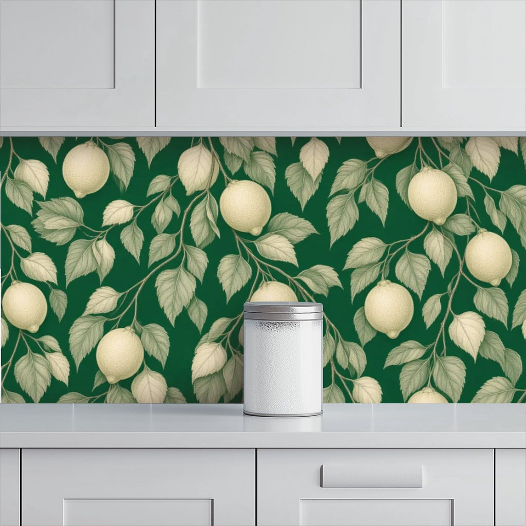 Lemon Botanical Peel and Stick Wallpaper