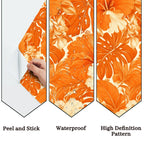 Orange Hibiscus Tropical Peel and Stick Wallpaper