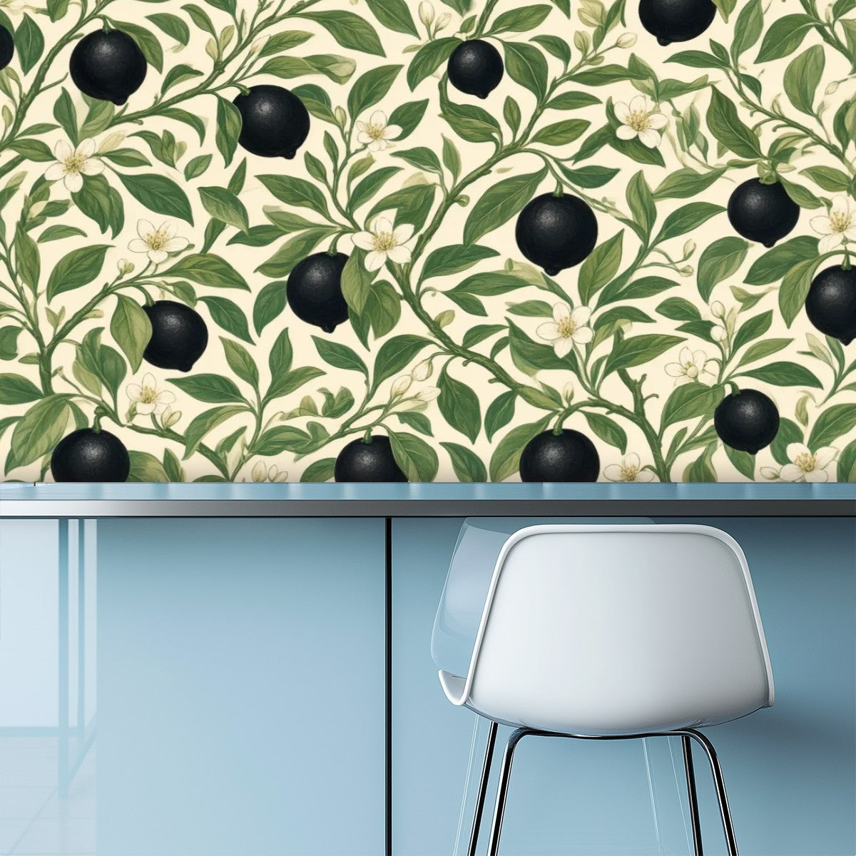 Black Olive Branch Peel and Stick Wallpaper