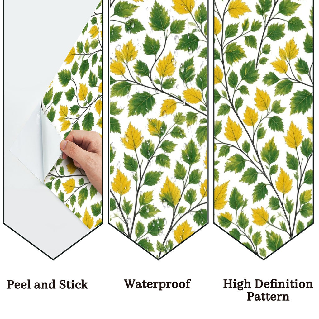 Yellow Green Botanical Peel and Stick Wallpaper