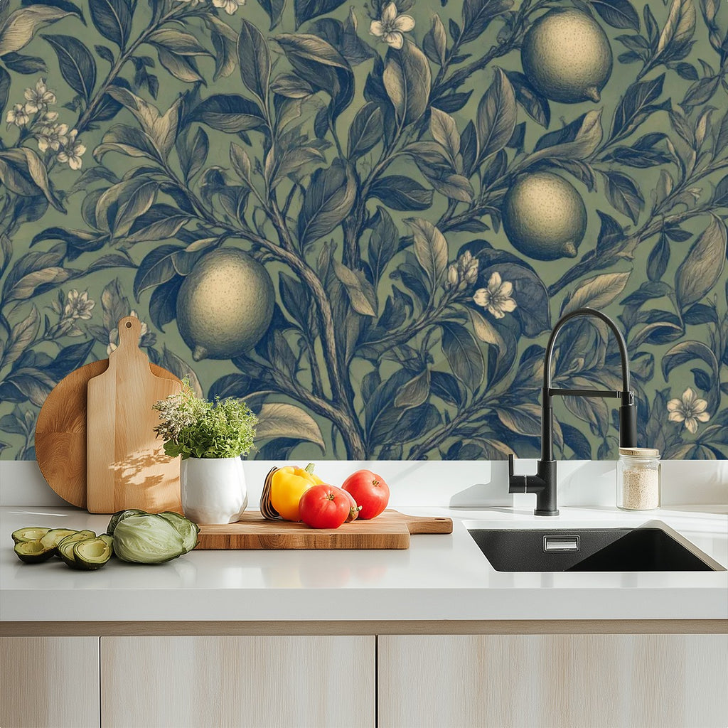 Citrus Botanical Peel and Stick Wallpaper